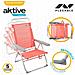 Sedia Pieghevole Aktive Flamingo Corallo 48 X 99 X 57 Cm (4 Unità) - Foto miniatura 3
