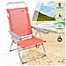 Sedia Pieghevole Aktive Flamingo Corallo 48 X 99 X 57 Cm (4 Unità) - Foto miniatura 4