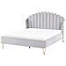 Letto Velluto Ambillou 160 X 200 Cm Grigio Chiaro - Foto miniatura 8