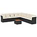Set Divani da Giardino 10pz con Cuscini in Polyrattan Nero - Foto miniatura 1