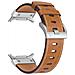 Cinturino In Vera Pelle Con Connettore Argentato Per Samsung Watch 7 Ultra 47mm Brown - Foto miniatura 3