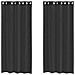 Tende In Voile Con Occhielli 2 Pz Nero 140x225 Cm - Foto miniatura 2