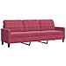 Lusso Casadino -  Divano A 3 Posti Rosso Vino 210 Cm In Velluto - Foto miniatura 1