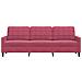 Lusso Casadino -  Divano A 3 Posti Rosso Vino 210 Cm In Velluto - Foto miniatura 3