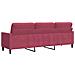 Lusso Casadino -  Divano A 3 Posti Rosso Vino 210 Cm In Velluto - Foto miniatura 5