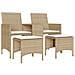 Divano Giardino 2 Posti con Tavolo e Sgabelli Beige Polyrattan - Foto miniatura 1