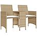 Divano Giardino 2 Posti con Tavolo e Sgabelli Beige Polyrattan - Foto miniatura 4