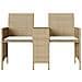 Divano Giardino 2 Posti con Tavolo e Sgabelli Beige Polyrattan - Foto miniatura 5