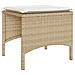 Divano Giardino 2 Posti con Tavolo e Sgabelli Beige Polyrattan - Foto miniatura 8