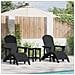 Set da Giardino Black HDPE 3 Pezzi , Sedia Adirondack con Poggiapiedi Black HDPE , Tavolino Laterale Adirondack Nero 38x38x45 cm HDPE - Foto miniatura 2