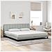 Giroletto senza Materasso Grigio Chiaro 200x200 cm Velluto - Foto miniatura 2