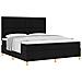 Letto con Rete a Molle e Materasso Nero Super King Tessuto - Foto miniatura 1