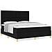 Letto con Rete a Molle e Materasso Nero Super King Tessuto - Foto miniatura 4