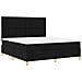 Letto con Rete a Molle e Materasso Nero Super King Tessuto - Foto miniatura 6