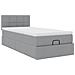 Pouf Letto con Materasso Grigio Chiaro 100x200 cm in Tessuto - Foto miniatura 7