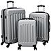 Set di valigie 3 pcs Bagaglio rigido Argento 20'' 24'' 28'' ABS - Foto miniatura 1