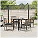 Set da Pranzo per Giardino 5 pcs Grigio polyrattan - Foto miniatura 4