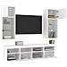 Mobili TV a Muro con LED 5pz Bianchi in Legno Multistrato - Foto miniatura 5