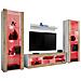 Komodee, Set di mobili porta TV Tivoli Grande RTV, Bianco Wotan, LED RGB, Larghezza 250 cm x Altezza 159 cm x Profondità 35 cm, Per soggiorno, Camera da letto - Foto miniatura 1