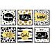 Set Di 6 Stampe Foglie Timbrate Saluti Ciao, Ciao, Bonjour, Wow 30x30 30x30 Cornice Nera - Foto miniatura 1