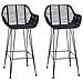 Sedia da Bar 2 pcs Nero 55 x 52 x 92 cm Rattan e Ferro - Foto miniatura 1