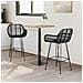 Sedia da Bar 2 pcs Nero 55 x 52 x 92 cm Rattan e Ferro - Foto miniatura 3