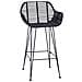 Sedia da Bar 2 pcs Nero 55 x 52 x 92 cm Rattan e Ferro - Foto miniatura 4