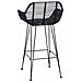 Sedia da Bar 2 pcs Nero 55 x 52 x 92 cm Rattan e Ferro - Foto miniatura 7