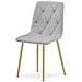 Sedia imbottita TYRA - Elegante tessuto grigio chiaro x 4 - Foto miniatura 4