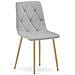 Sedia imbottita TYRA - Elegante tessuto grigio chiaro x 4 - Foto miniatura 2
