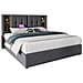 Letto Matrimoniale Con Ricarica Wireless In Cotone Grigio E Design Moderno - Foto miniatura 1