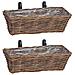 Cestino Appendibile per Piante 2 pcs Marrone 48 x 22 x 15 cm - Foto miniatura 1