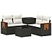 Set di divani 6 pz Nero e Bianco Crema - Foto miniatura 1