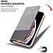 Custodia Compatibile Con Apple Iphone Xs Max In Grigio Nero - Coperchio Protettiva Con Chiusura Magnetica, Funzione Stand E Tasca Per Le Carte - Foto miniatura 8