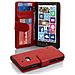 Custodia Compatibile Con Nokia Lumia 929 / 930 In Rosso Cremisi - Coperchio Protettivo Con Chiusura Magnetica E 3 Slot Per Carte - Foto miniatura 1