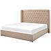 Letto Imbottito In Velluto Beige Con Contenitore 180 X 200 Cm Lubbon - Foto miniatura 12