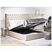 Letto Imbottito In Velluto Beige Con Contenitore 180 X 200 Cm Lubbon - Foto miniatura 3