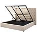 Letto Imbottito In Velluto Beige Con Contenitore 180 X 200 Cm Lubbon - Foto miniatura 7