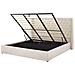Letto Imbottito In Velluto Beige Con Contenitore 180 X 200 Cm Lubbon - Foto miniatura 1