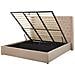 Letto Imbottito In Velluto Beige Con Contenitore 180 X 200 Cm Lubbon - Foto miniatura 13