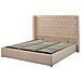 Letto Imbottito In Velluto Beige Con Contenitore 180 X 200 Cm Lubbon - Foto miniatura 14