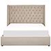 Letto Imbottito In Velluto Beige Con Contenitore 180 X 200 Cm Lubbon - Foto miniatura 8