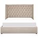 Letto Imbottito In Velluto Beige Con Contenitore 180 X 200 Cm Lubbon - Foto miniatura 9