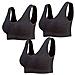 3-pack Senza Saldatura Reggiseno Wirefree Yoga Del Reggiseno Con I Rilievi Smontabili Per Le Donne (3 Nero 3xl)  - Foto miniatura 1