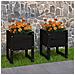 Fioriere 2 pz Nero 40x40x52,5 cm in Legno Massello di Pino - Foto miniatura 1
