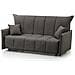 Divano Letto Allyson, Divano A 3 Posti, 100% Made In Italy, Sofà Soggiorno Con Apertura A Carrello, In Tessuto Imbottito, Con Braccioli Standard, Cm 190x90h85, Grigio - Foto miniatura 2