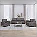 Set Di Divani 3 Pz Con Cuscini Grigio In Similpelle - Foto miniatura 1