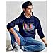 Ralph Lauren Uomo Felpa Con Cappuccio Polo E Big Pony Polsini A Coste Tg Xl - Foto miniatura 2