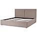 Letto Matrimoniale Tessuto Grigio Tortora Con Contenitore 180 X 200 Cm Moissac - Foto miniatura 5
