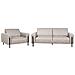 Set Da Salotto 4 Posti Askim Tessuto Grigio Chiaro - Foto miniatura 3